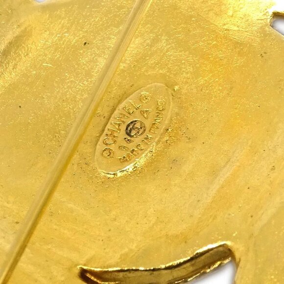 Chanel Gripoix Brooch Pin Gold Red 94A 176510 - Picture 3 of 4